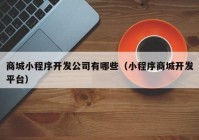 商城小程序开发公司有哪些（小程序商城开发平台）