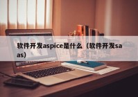 软件开发aspice是什么（软件开发saas）