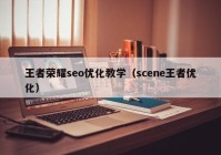 王者荣耀seo优化教学（scene王者优化）