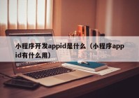 小程序开发appid是什么（小程序appid有什么用）