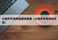 小程序开发网站建设销售（小程序企业网站开发）