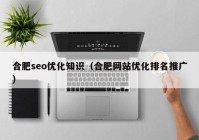 合肥seo优化知识（合肥网站优化排名推广）